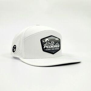 Pedigree SW | 6-Panel Waterproof Snapback Hat with 3D PVC Patches - White
